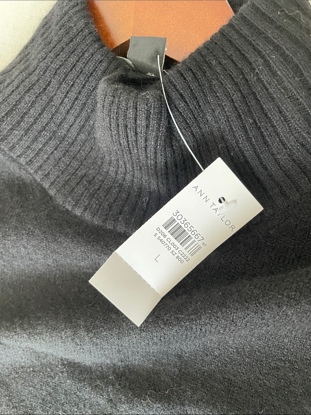 Ann Taylor cashmere Black Ribbed Turtleneck Sweater Dress - Picture 8 of 8